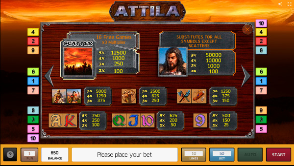 Игровой автомат Attila - играть в казино Азино777 мобайл версия
