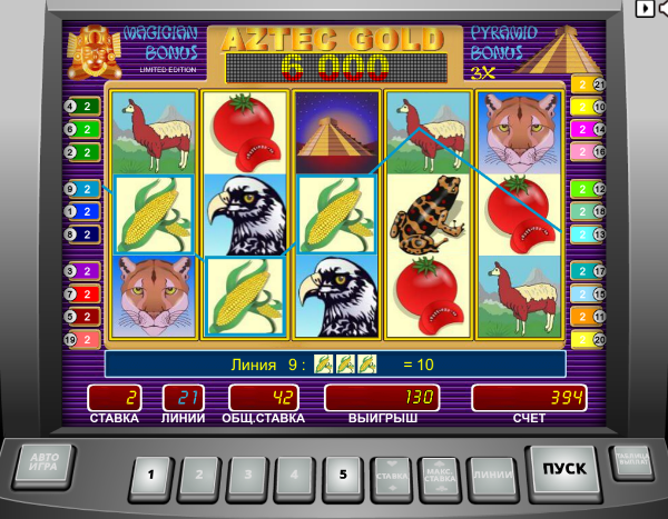 Игровой автомат Aztec Gold - в Вулкан казино реальные деньги выиграй