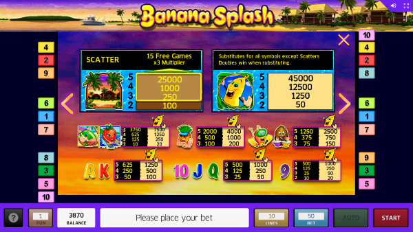 Игровой автомат Banana Splash - золотые фрукты в казино Вулкан