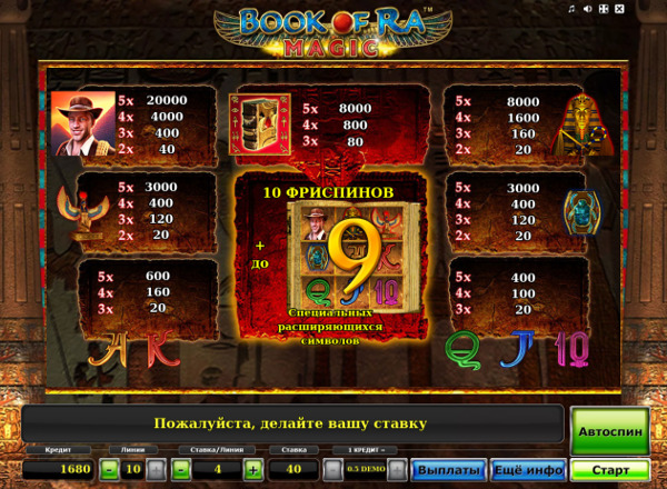 Игровой слот Book of Ra Magic - играть в автоматы в Адмирал казино
