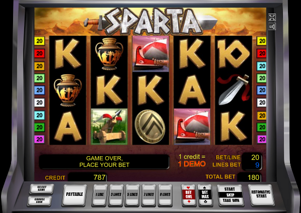 Игровой автомат Sparta - только для храбрых игроков казино Вулкан