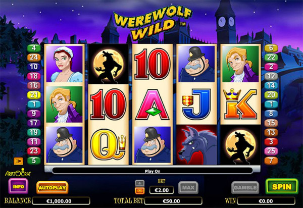 Игровой автомат Werewolf Wild - драгоценности таинственного оборотня в казино Вулкан 24
