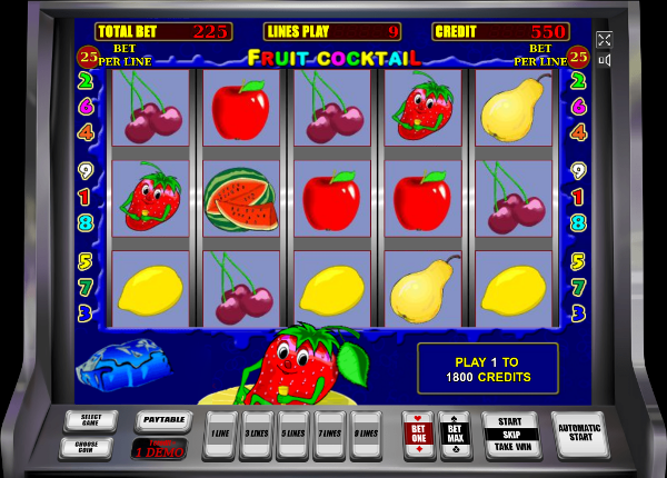Выиграй золотые фрукты в игровой автомат Fruit Cocktail